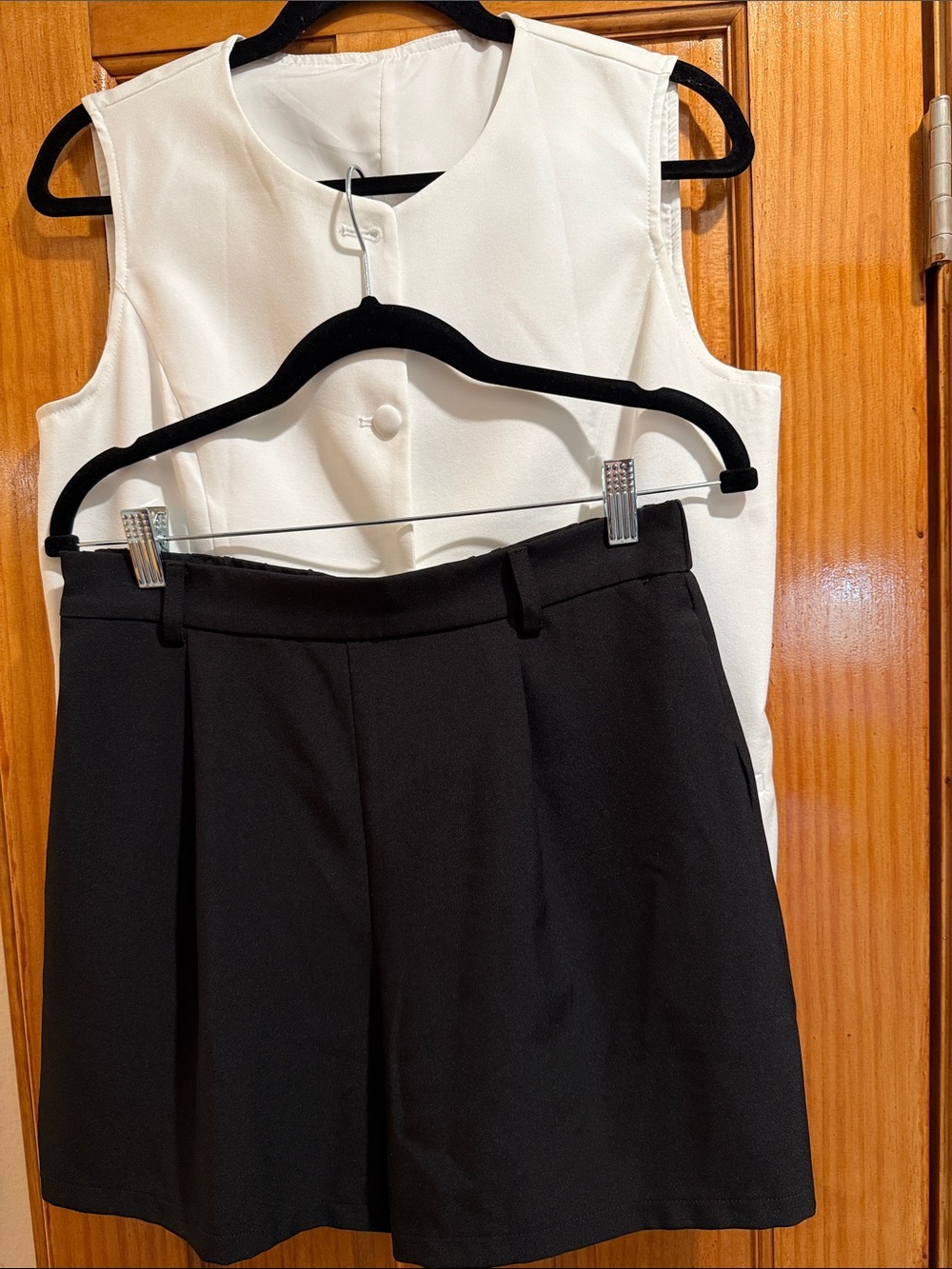 Women's Tailored Vest and Black Shorts Set